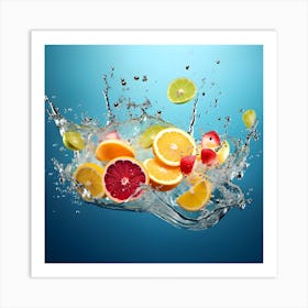 Splashing Fruit 3 Art Print