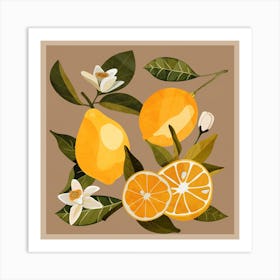 Lemons Botanical Art Art Print