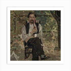 Man Smoking A Pipe Art Print