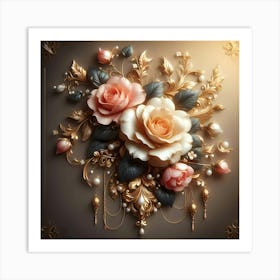 Roses And Pearls Art Print