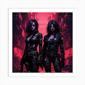 Two Women In A City Art Print