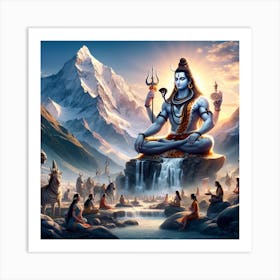 Lord Shiva at himalayas Art Print