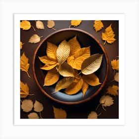 Autumn Leaves In A Bowl Art Print