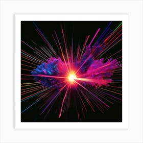 Laser Explosion Glitch Art 17 Art Print