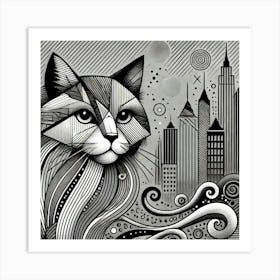 Marrow Streak City Cat Art Print