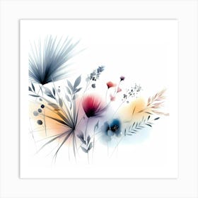 Abstract Flowers Art Print