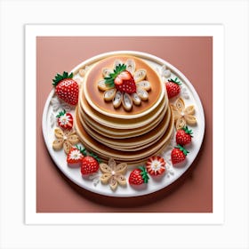 Pancake with strawberry Art Print