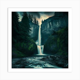 Waterfall In The Forest Art Print