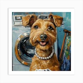 Laundry Airedale 9 Art Print