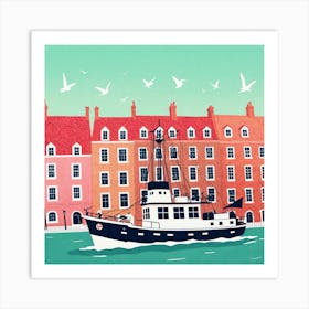 Boat In The Harbour 2 Art Print