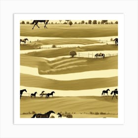 Horses In A Field 10 Art Print