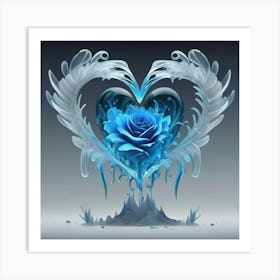 Heart silhouette in the shape of a melting ice sculpture 16 Art Print