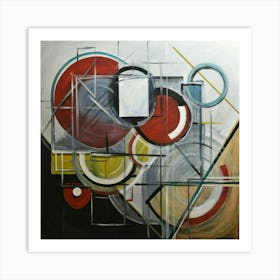 abstract painting with geometric 15 Art Print