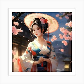 Japanese Geisha 1 Art Print