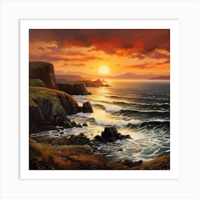 Sunset On The Coast Art Print