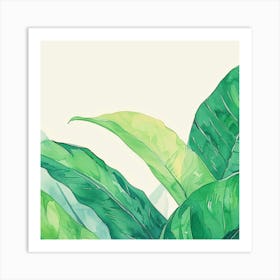 Watercolor Tropical Leaves Art Print