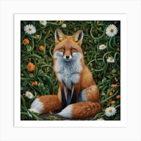 Fox In The Meadow 2 Art Print