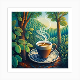 Coffee In The Forest Art Print