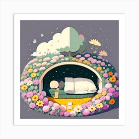 Bed In The Garden 1 Art Print