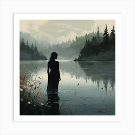 Woman In Water Art Print