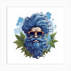Blue Bearded Man Art Print
