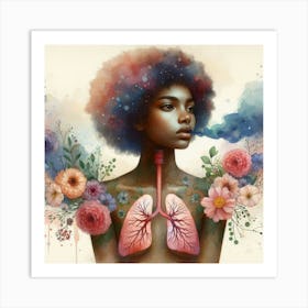 Lungs And Flowers Art Print