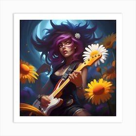 Girl With A Guitar Art Print