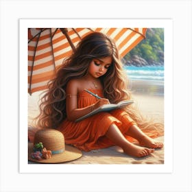 Little Girl On The Beach Art Print