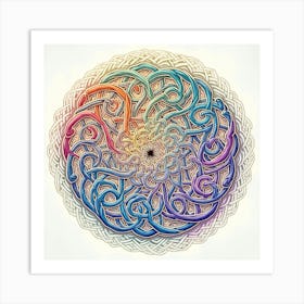 Flux Dev A Vibrant Intricate Illustration Of Intertwined Celti 2 Art Print