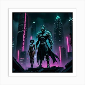 Shadows of the Urban Abyss: The Rise of the Midnight Titan 3 Art Print