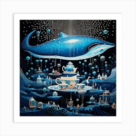 'Blue Tea Party' Art Print