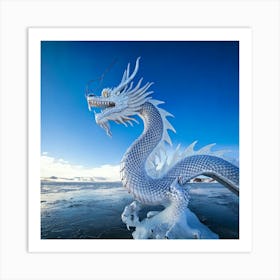 Firefly Majestic Ice Dragon Above Frozen Lake 36801 (2) Art Print