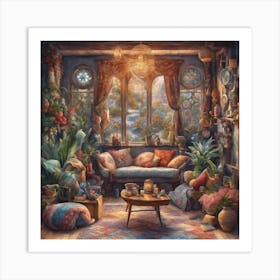 Boho Living Room Art Print