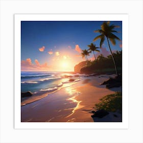 Makapuu Beach Park Art Print