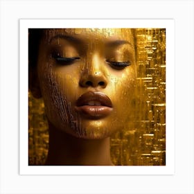 Gold Face 2 Art Print