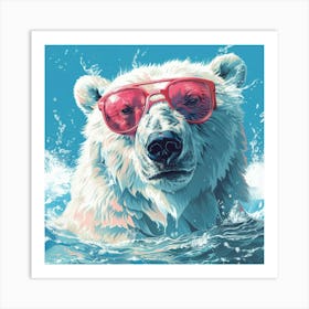 Polar Bear In Sunglasses 1 Art Print