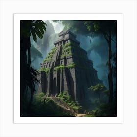 Dreamshaper V7 Mayan Temple In The Jungle Beautiful Detailed 1 Art Print