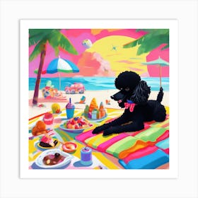 Beach Poodle Art Print