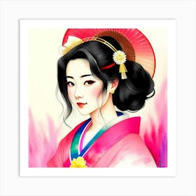 A Glimpse of Tradition: The Enigmatic Geisha Art Print