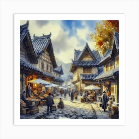 Old Village Art Print