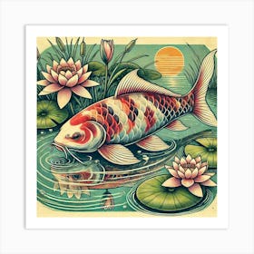 Tattoo Koi Fish 4 Art Print