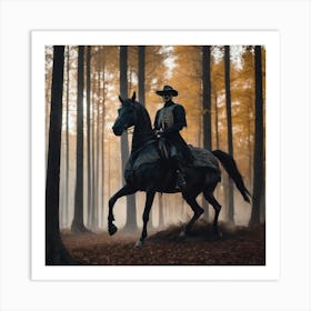 Skeleton On Horseback Art Print