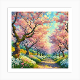 Cherry Blossom Trees In Full Bloom (7) Art Print