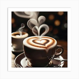 Coffee And Heart 1 Art Print