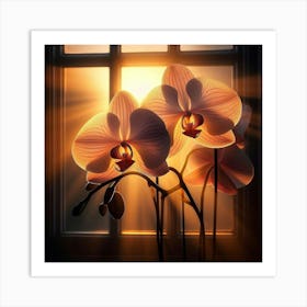 Orchids In The Window 1 Art Print