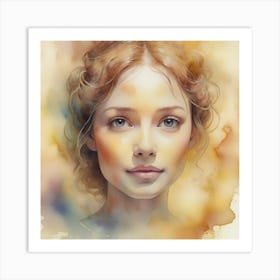 Watercolor Of A Girl 49 Art Print