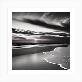 Star Trails On The Beach Art Print