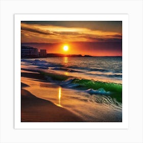 Sunset At The Beach 179 Art Print