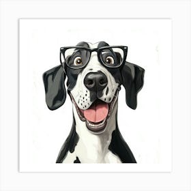 Dalmatian In Glasses 1 Art Print