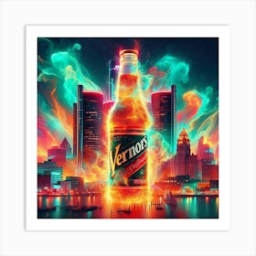 Neon Vernors soda Pop Art Print